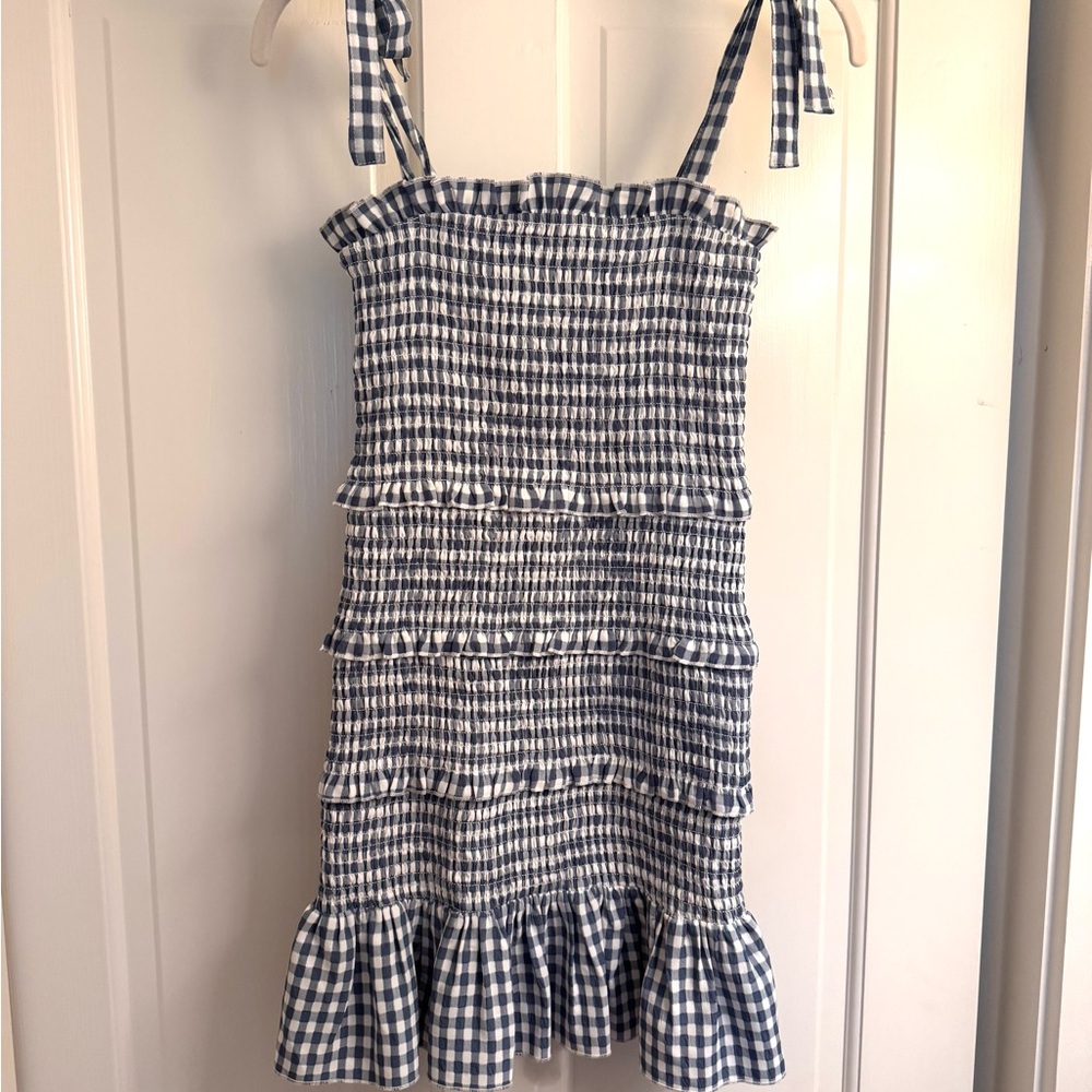 Katie J NYC Blue and White Gingham Dress